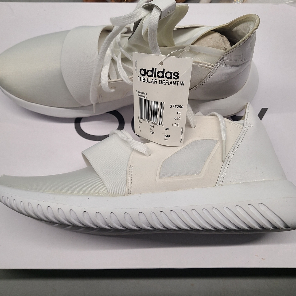 adidas Tubular Defiant W White Slip-On Athletic Sneakers